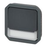 NOWE PLEXO - PRZY. NO/NC PODŚWI. Z UCHWYT ETY. MECHANIZM. 10A- 250V~ ANTRACYT