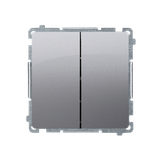 Simon Basic Przycisk podwójny zwierny dwuobwodowy: 2 wejścia 2 wyjścia 16A szybkozłączka stal inox