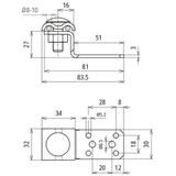 Łącznik Z z podwójnym zaciskiem do drutu fi 8-10 mm, Al