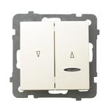 AS Łącznik żaluzjowy z podświetleniem pomarańczowym z blokadą mechaniczną - kolor ecru