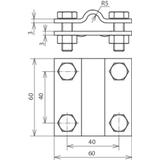 Zacisk krzyżowy wg DIN 48845F, St/tZn
