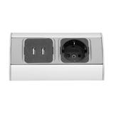 Gniazdo meblowe 1x2P+Z (Schuko), 2xUSB (typ A, 2,1A) OR-AE-1310(GS) ORNO