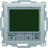 BERKER Q.x Regulator temperatury ze sterowaniem czasowym z stykiem zwiernym i elementem centralnym aluminium aksamit lakierowana 20446084 HAGER