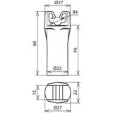 DEHNiso-DLH, wspornik do drutu fi 8 mm z gniazdem na fi 10 mm, jasnoszary, PE
