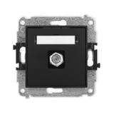 ICON Mechanizm gniazda antenowego pojedynczego typu F (SAT) niklowany czarny mat