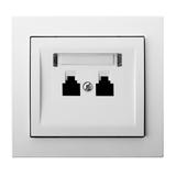 KIER Gniazdo telefoniczne podwójne niezależne - kolor biały