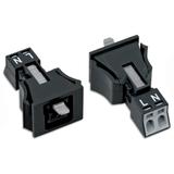WINSTA MINI gniazdo 2-torowe SnapIn czarne /50szt./ WAGO