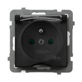 AS Gniazdo bryzgoszczelne z uziemieniem IP-44 z przesłonami torów prądowych wieczko dymne - kolor cz