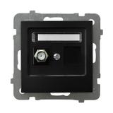 AS Gniazdo antenowe typu F pojedyncze - kolor czarny metalik