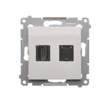Simon 54 Gniazdo HDMI + RJ45 kat.6. biały DGHRJ45.01/11 KONTAKT
