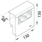 tehalit.SL Pokrywa nośnika urządzeń 20x80 2*45x45 dąb SL20080932D5 HAGER