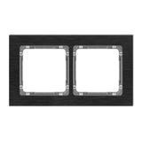 DECO Ramka uniwersalna podwójna - aluminium szczotkowane (ramka: czarna; spód: grafitowy) czarny