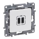 NILOE SELECTION - GNIAZDO 2 X USB TYP C+C - 3 A PERŁA, Legrand