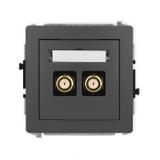 DECO Mechanizm gniazda antenowego podwójnego typu F (SAT) pozłacany grafitowy mat