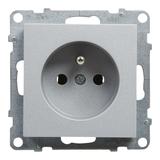 Suno Gniazdo Pojedyncze Z Uziemieniem 2P+Z 16A 250 V Zaciski Śrubowe Aluminium 721385 LEGRAND