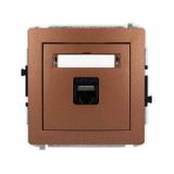 DECO Mechanizm gniazda komputerowego pojedynczego 1xRJ45, kat. 6A, 8-stykowy brązowy metalik