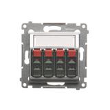 Simon 54 Gniazdo głośnikowe 4-krotne Przekrój przewodów dla wejścia i wyjścia 25 mm2 srebrny mat