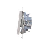 Simon 55 Przycisk zwierny potrójny szybkozłączka Jasnoszary mat