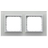 SONATA Ramka podwójna - kolor białe szkło R-2RGC/31/00