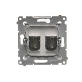 Simon 54 Gniazdo HDMI podwójne srebrny mat
