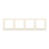 Simon 10 Ramka 4-krotna - uniwersalna poziom i pion krem