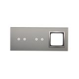 Simon 54 Touch Panel dotykowy S54 Touch 3 moduły 2 pola dotykowe poziome + 2 pola dotykowe poziome + 1 otwór na osprzęt S54 srebrna mgła DSTR3220/71 KONTAKT