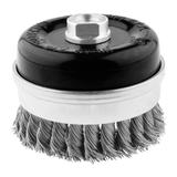 Szczotka druciana doczołowa wzmacniana 100 mm x M14, INOX