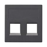 Simon Connect Płytka S500 2x RJ bez osłon uniwersalna szary grafit