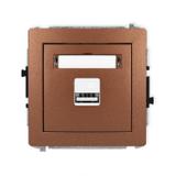 DECO Mechanizm ładowarki USB pojedynczej USB A, 10W max., 5V, 2A brązowy metalik
