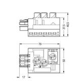 WINSTA IDC moduł odejściowy 3-torowy czerwony