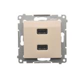 Simon 54 Ładowarka 2 x USB 2.1 A 5V DC 230V kremowy DC2USB.01/41 KONTAKT