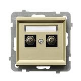 SONATA Gniazdo ekwipotencjalne podwójne - kolor szampański złoty