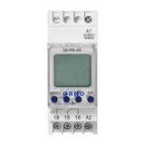 Elektroniczny programator czasowy, 100 programów, 3 języki menu, 1 wyjśćie przekaźnikowe 16A/230V, s OR-PRE-450 ORNO