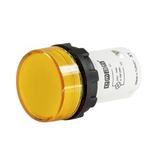 Lampka monoblok 230V LED, płaski klosz, żółta