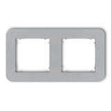 MINI Ramka uniwersalna podwójna zaokrąglona z tworzywa srebrny metalik