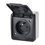 HERMES gniazdo 2P+Z IP 44 antracyt