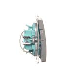 Simon Basic Przycisk potrójny z podświetleniem LED 10A szybkozłączka stal inox