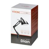 Lampka biurkowa kreślarska DIAN przykręcana 60W E27 stalowa czarna VIRONE