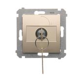 Łącznik na kluczyk pojedynczy jednobiegunowy 2 pozycyjny /0-I/ styk 1Z 5A 250V DW1K.01/44 KONTAKT