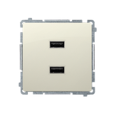 Simon Basic Ładowarka 2 x USB 2.1 A 5V DC 230V beż