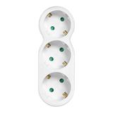 Rozgałęźnik 3x2P+Z "bałwanek" z wtyczką górną, Schuko, biały