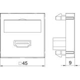 MTG-HD F SWGR1, Wspornik multimedia HDMI z kbl., gn.-gn.