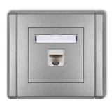 FLEXI Gniazdo komputerowe pojedyncze 1xRJ45, kat. 5e, ekranowane, 8-stykowe srebrny metalik