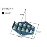 ZPT5-2.5 ,  Płytka odgałęźna serii ZPT, 2,5mm2, 5 torów, czarny