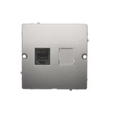 Simon Basic Gniazdo telefoniczne RJ12 Montaż gniazda na wkręty do puszki satynowy