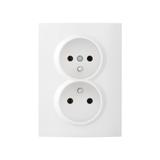 LOGI Gniazdo podwójne kompletne śrubowy Biały 16A 250V 021261102 25094 KANLUX