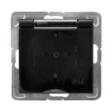 IMPRESJA Gniazdo bryzgoszczelne z uziemieniem schuko IP-44 z przesłonami torów prądowych wieczko prz