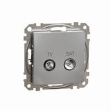Sedna Design & Elements Gniazdo antenowe TV-SAT przelotowe 7dB srebrne aluminium SDD113474S Schneider