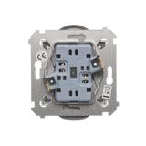 Simon 54 Gniazdo bez uziemienia z przesłonami podwójne 16A z. śrub. srebrny mat *Do ramek S54 PREMIU