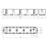 P5x60D ,  Puszka instalacyjna do pustych ścian Multibox2 - pięciopolowa O 5x60, niebieski